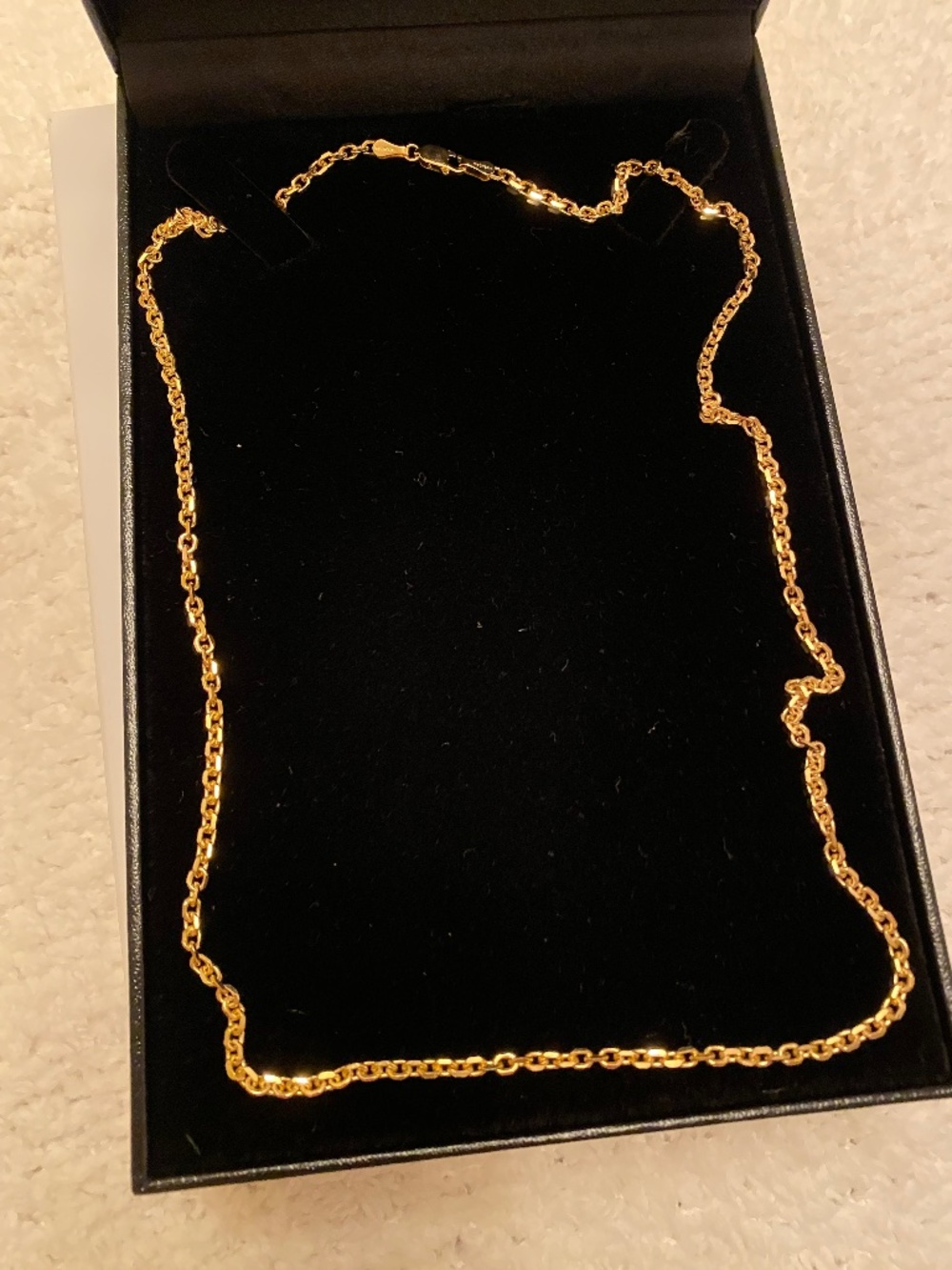 14 KT CHAIN NECKLACE ROLO 22" LENGTH O.25" WIDTH GRAM WEIGHT 12.61 LADIES/MENS